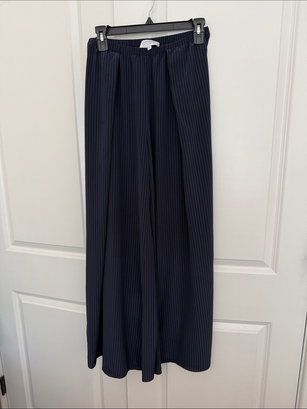 La Ligne Navy Pinstripe Wide-Leg Women's Pants